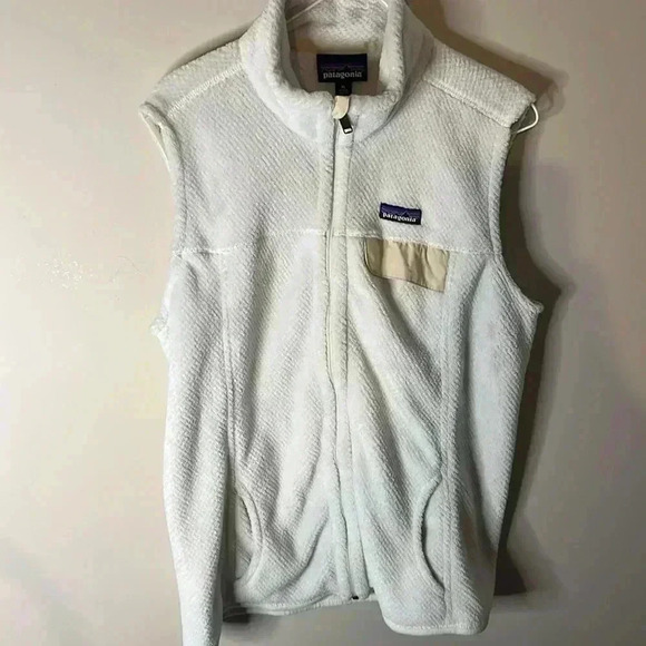 Patagonia women white two tone fleece vest - Picture 2 of 4